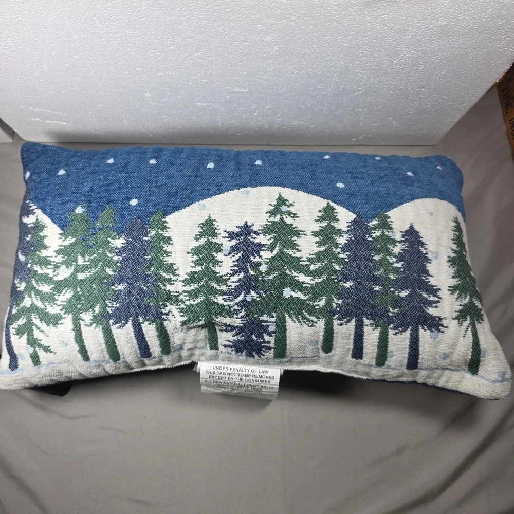 New‎ Room Essentials Toss Throw Pillow  Green Blue Trees size 12x20
